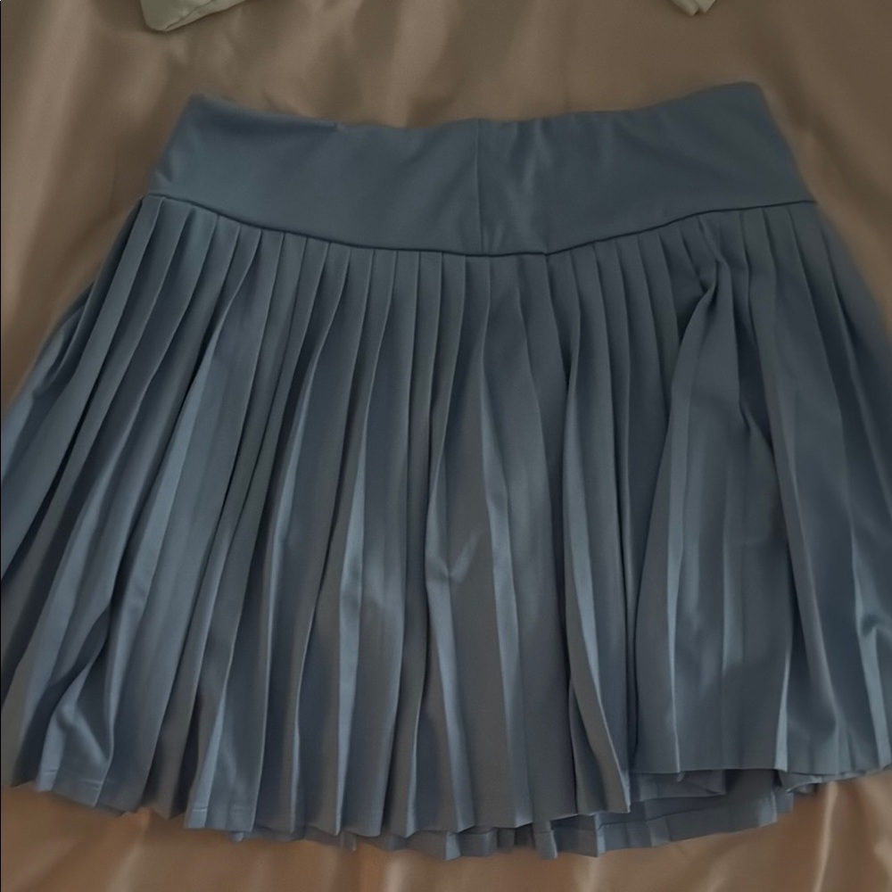 Elegant Blue Pleated Skirt